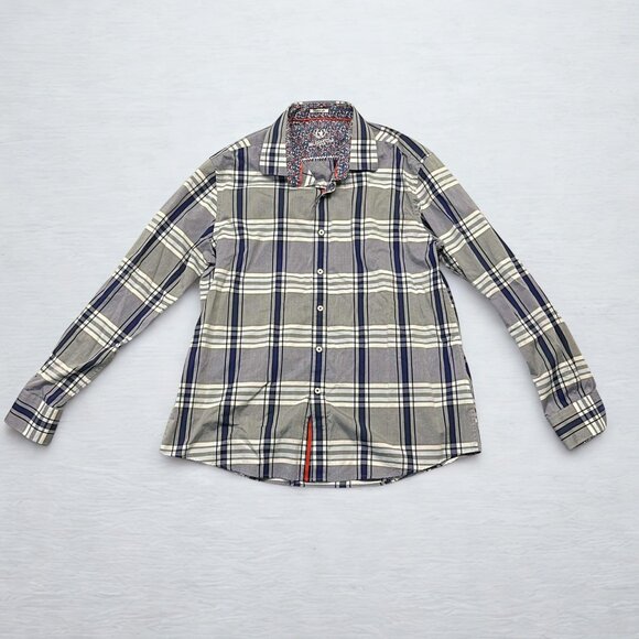 Bugatchi Shirt Mens XL Multicolor Long Sleeve Button Down Plaid Shaped Fit - Picture 1 of 9